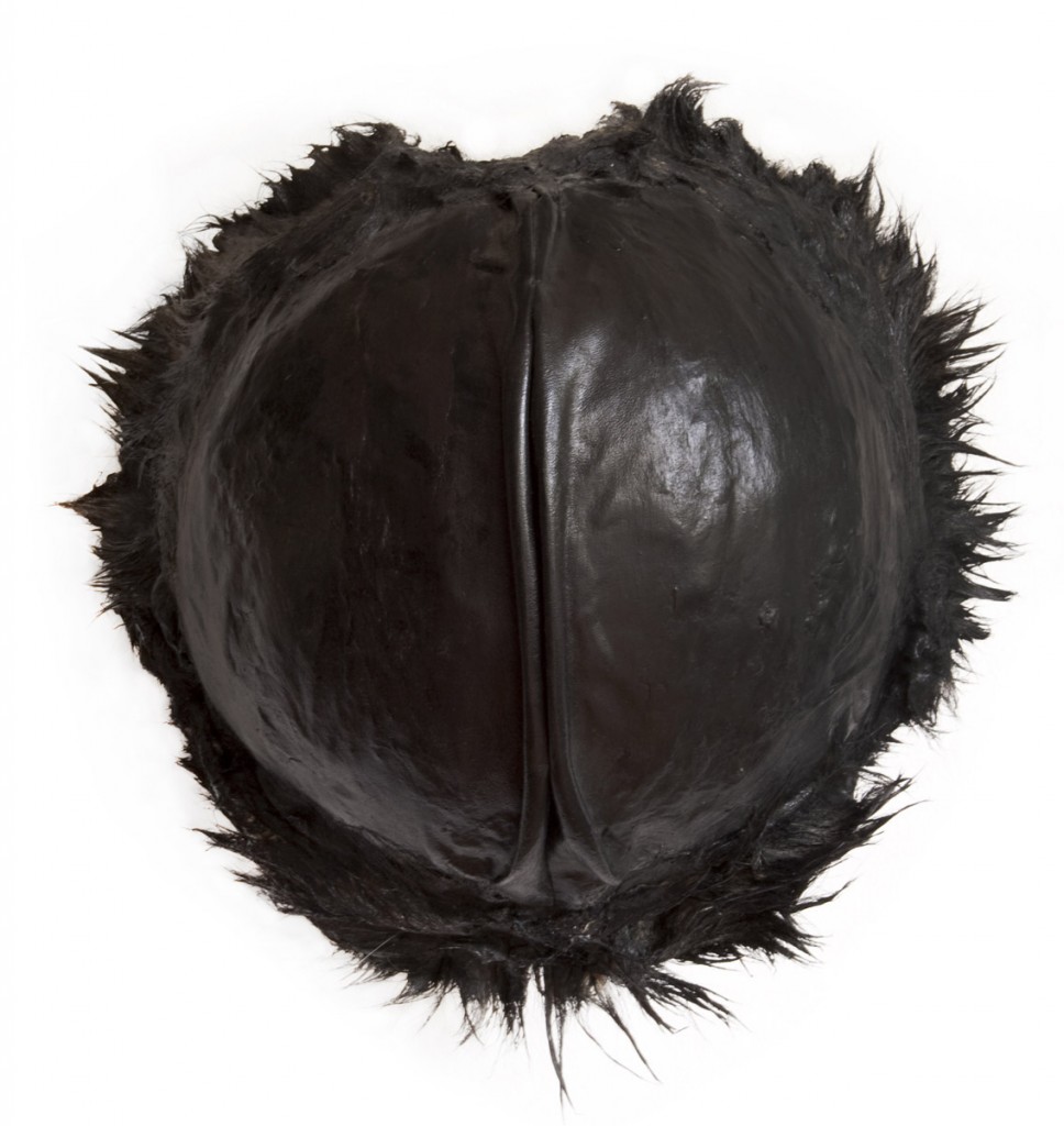 Breakthrough (1999), size: 40cm. Fur, metal, leather. 